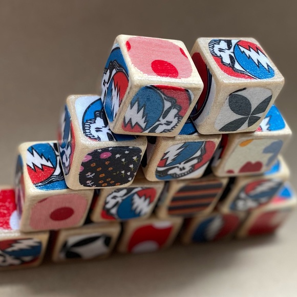 Set of 3 decorative 1.5 inch Grateful Dead blocks - Picture 4 of 4